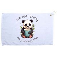 I Hate Mornings Panda Grommeted Golf Towel