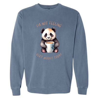 I Hate Mornings Panda Garment-Dyed Sweatshirt