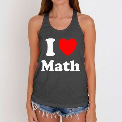 I Heart Math I Love Math Women's Knotted Racerback Tank