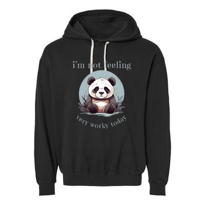 I Hate Mornings Panda Garment-Dyed Fleece Hoodie