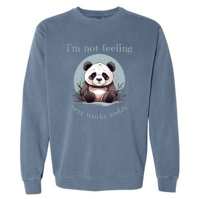 I Hate Mornings Panda Garment-Dyed Sweatshirt