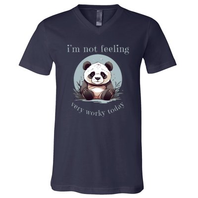 I Hate Mornings Panda V-Neck T-Shirt