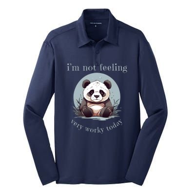 I Hate Mornings Panda Silk Touch Performance Long Sleeve Polo