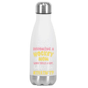 Ice Hockey Mom Funny Player Coach Winter Sports Graphic Gift Stainless Steel Insulated Water Bottle