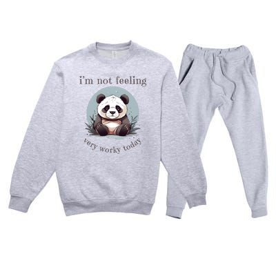 I Hate Mornings Panda Premium Crewneck Sweatsuit Set