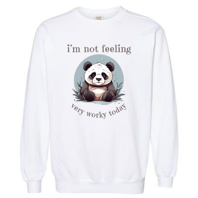 I Hate Mornings Panda Garment-Dyed Sweatshirt