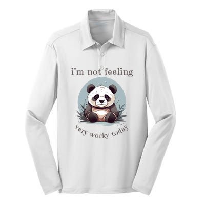 I Hate Mornings Panda Silk Touch Performance Long Sleeve Polo