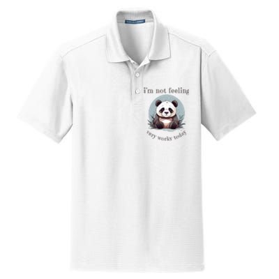 I Hate Mornings Panda Dry Zone Grid Polo