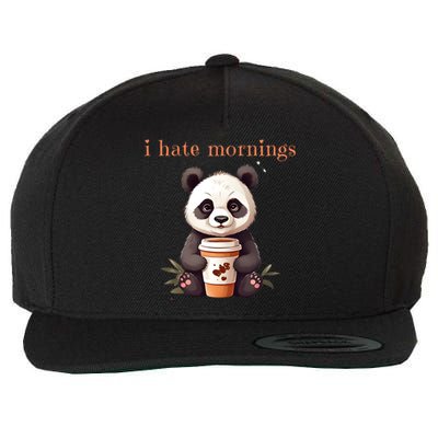 I Hate Mornings Panda Wool Snapback Cap