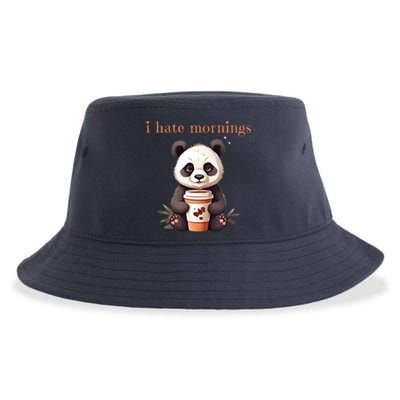 I Hate Mornings Panda Sustainable Bucket Hat