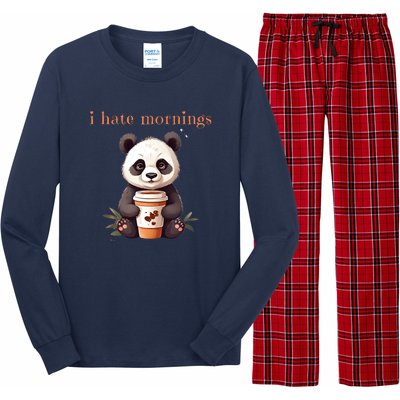 I Hate Mornings Panda Long Sleeve Pajama Set