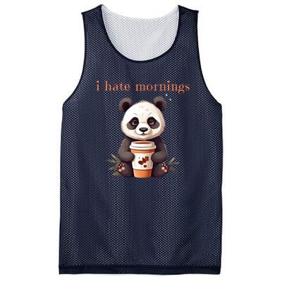 I Hate Mornings Panda Mesh Reversible Basketball Jersey Tank