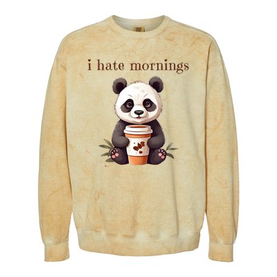 I Hate Mornings Panda Colorblast Crewneck Sweatshirt