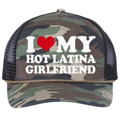 I Heart My Hot Latina Girlfriend Retro Rope Trucker Hat Cap