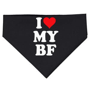 I Heart My Bf ValentineS Day For Boyfriend Best I Love Bf USA-Made Doggie Bandana