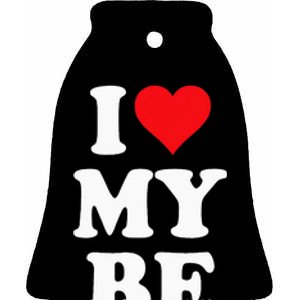 I Heart My Bf ValentineS Day For Boyfriend Best I Love Bf Ceramic Bell Ornament