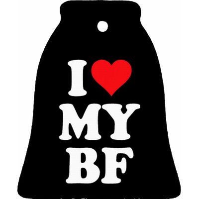 I Heart My Bf ValentineS Day For Boyfriend Best I Love Bf Ceramic Bell Ornament