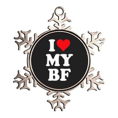 I Heart My Bf ValentineS Day For Boyfriend Best I Love Bf Metallic Star Ornament