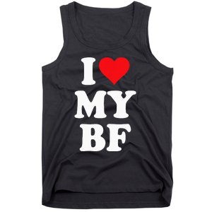 I Heart My Bf ValentineS Day For Boyfriend Best I Love Bf Tank Top