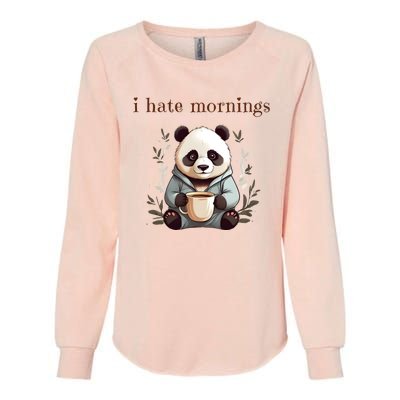 I Hate Mornings Panda Womens California Wash Sweatshirt