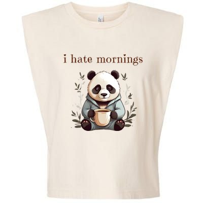 I Hate Mornings Panda Garment-Dyed Women's Muscle Tee