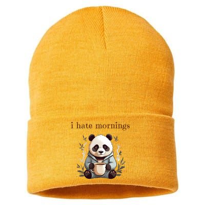 I Hate Mornings Panda Sustainable Knit Beanie