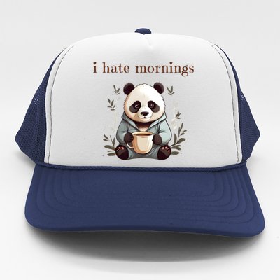 I Hate Mornings Panda Trucker Hat