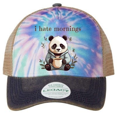 I Hate Mornings Panda Legacy Tie Dye Trucker Hat