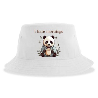 I Hate Mornings Panda Sustainable Bucket Hat