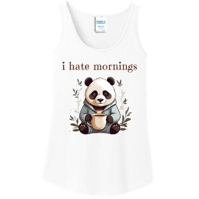 I Hate Mornings Panda Ladies Essential Tank