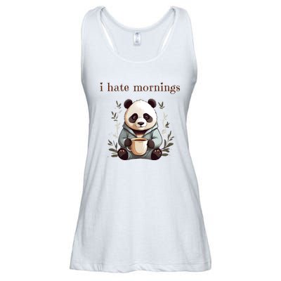 I Hate Mornings Panda Ladies Essential Flowy Tank