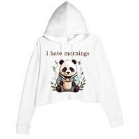 I Hate Mornings Panda Crop Fleece Hoodie