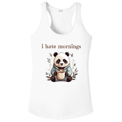 I Hate Mornings Panda Ladies PosiCharge Competitor Racerback Tank