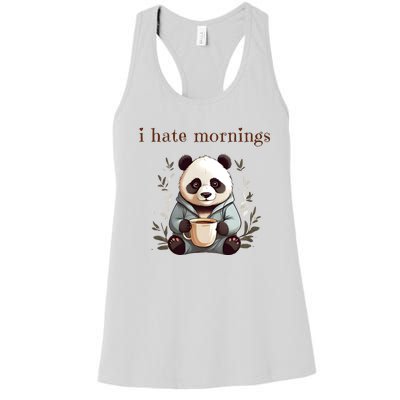 I Hate Mornings Panda Women's Racerback Tank