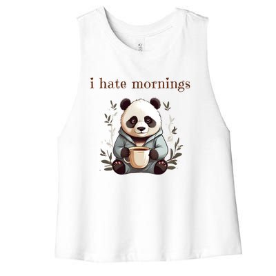 I Hate Mornings Panda Women's Racerback Cropped Tank