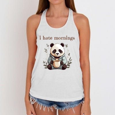 I Hate Mornings Panda Women's Knotted Racerback Tank