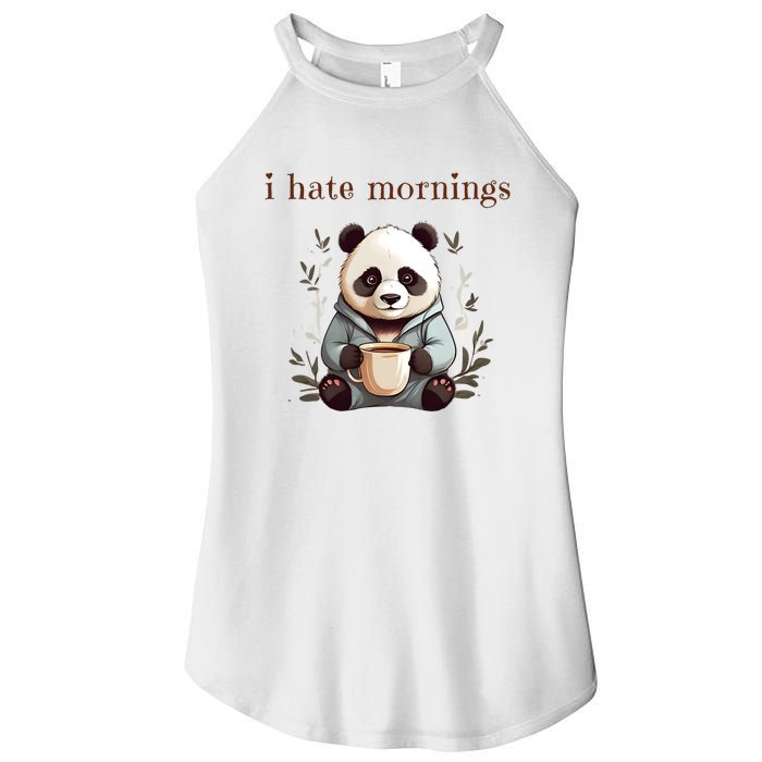 I Hate Mornings Panda Women's Perfect Tri Rocker Tank