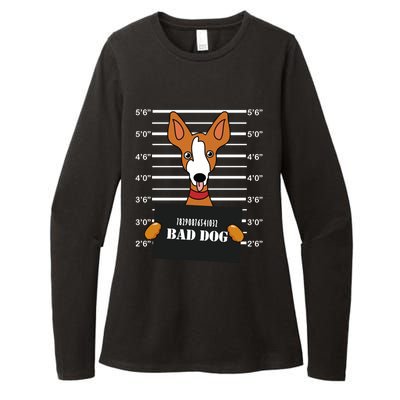 Ibizan Hound Mug Shot Bad Dog Mom Dad Gift Womens CVC Long Sleeve Shirt