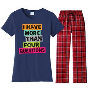 I Have More Than Four Questions Funny Happy Passover Women's Flannel Pajama Set