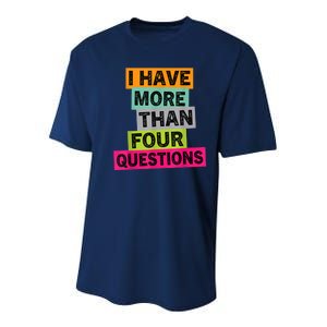 I Have More Than Four Questions Funny Happy Passover Youth Performance Sprint T-Shirt