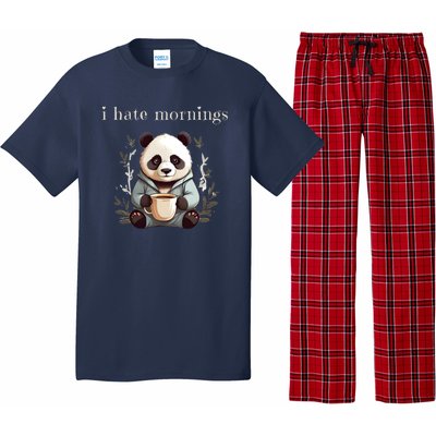 I Hate Mornings Panda Pajama Set