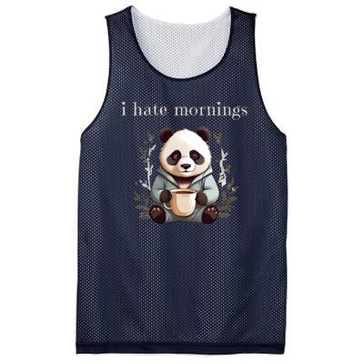 I Hate Mornings Panda Mesh Reversible Basketball Jersey Tank