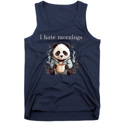 I Hate Mornings Panda Tank Top