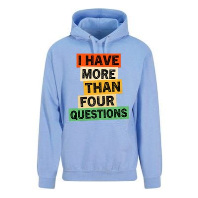 I Have More Than Four Questions Funny Happy Passover Unisex Surf Hoodie