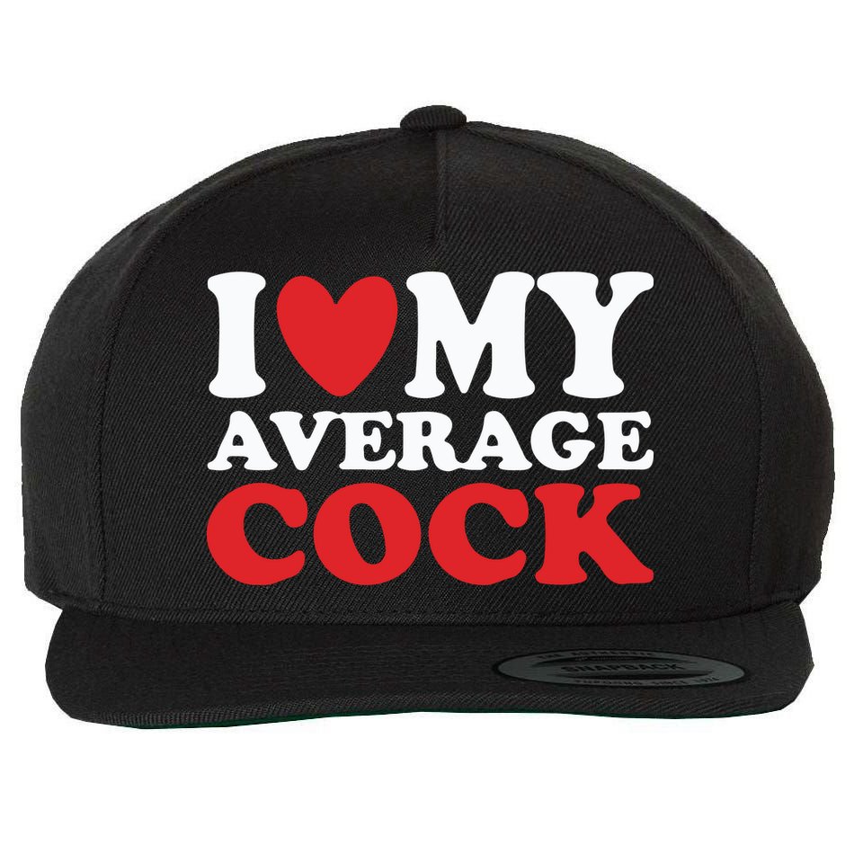 I Heart My Average Cock Wool Snapback Cap