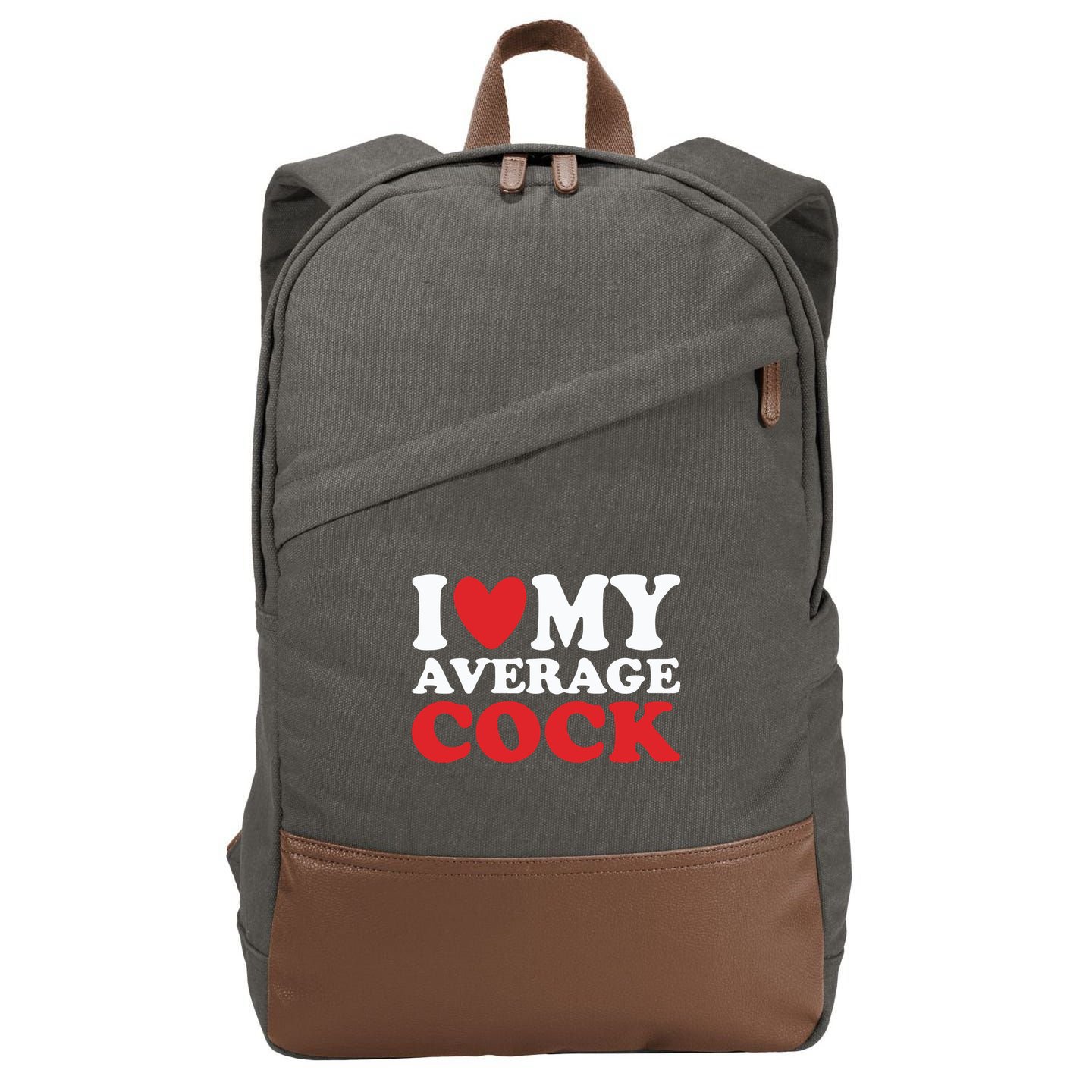 I Heart My Average Cock Cotton Canvas Backpack