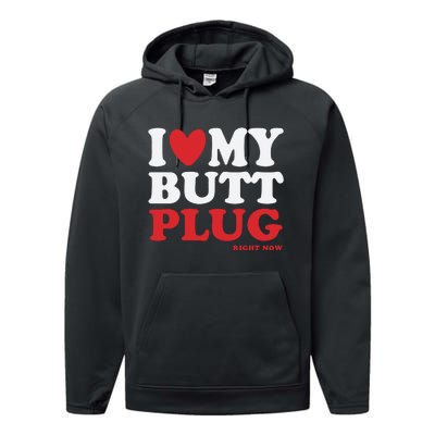 I Heart My Butt Plug Performance Fleece Hoodie