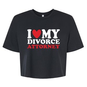 I Heart My Divorce Attorney Bella+Canvas Jersey Crop Tee