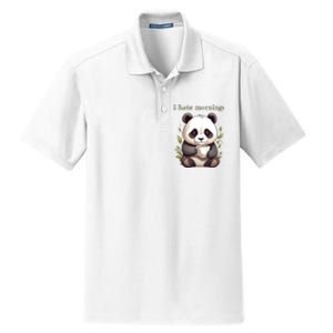 I Hate Mornings Panda Dry Zone Grid Polo