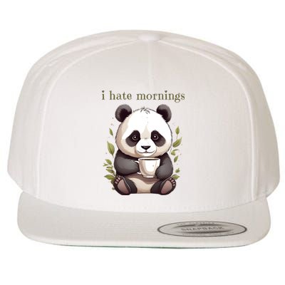 I Hate Mornings Panda Wool Snapback Cap